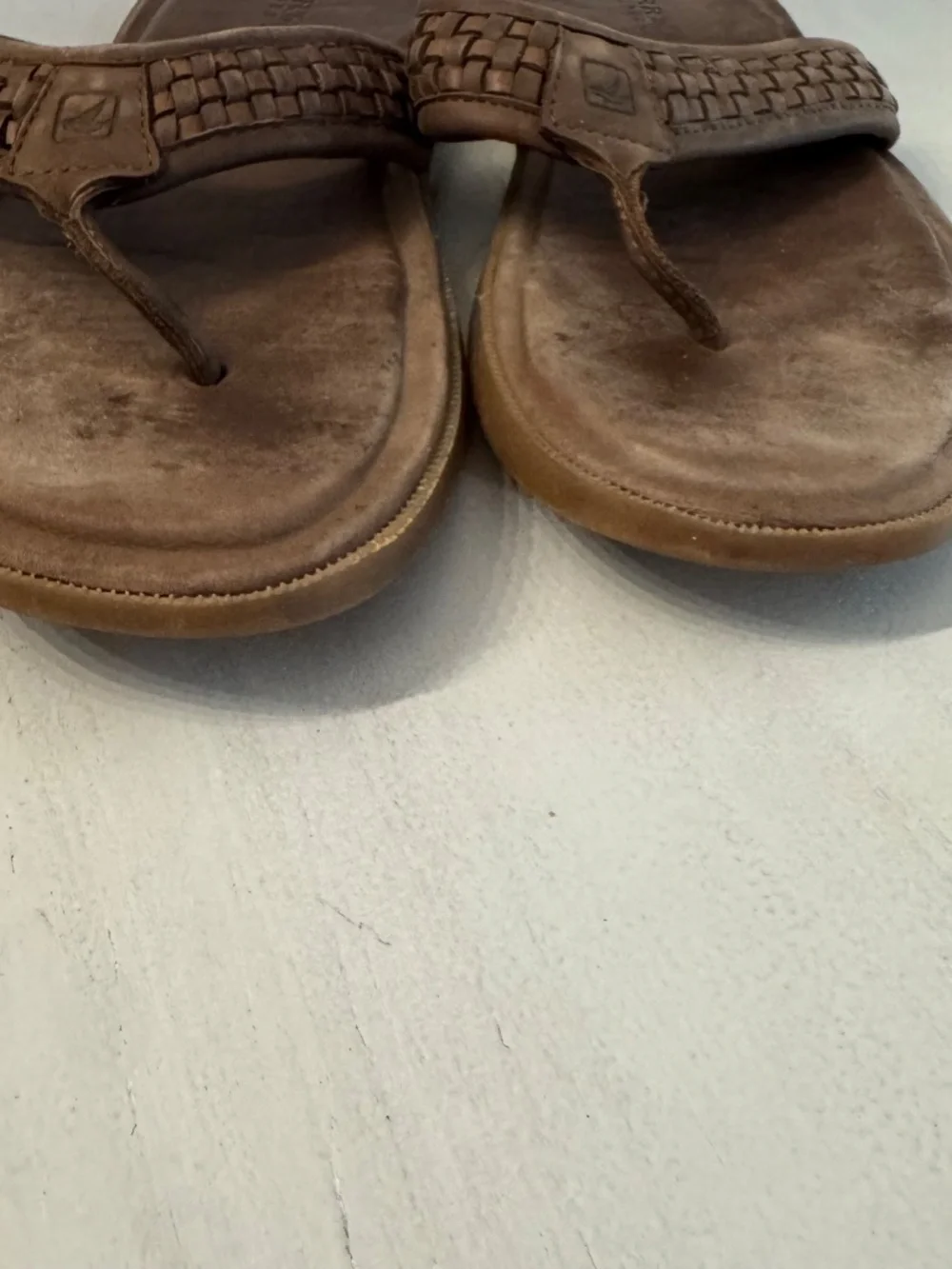 Sperry Top Sider Men's Brown Leather Slip-On Sandals Sz 13M GUC